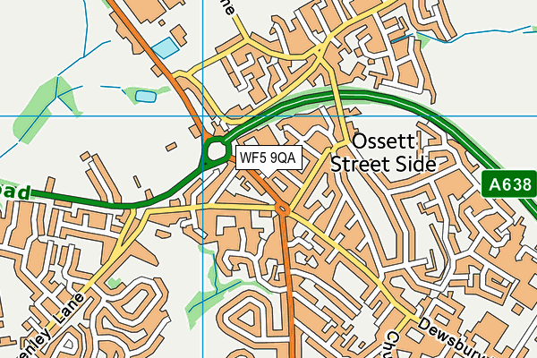 WF5 9QA map - OS VectorMap District (Ordnance Survey)