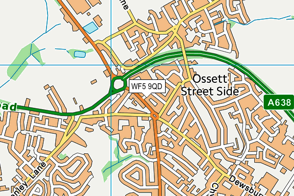 WF5 9QD map - OS VectorMap District (Ordnance Survey)