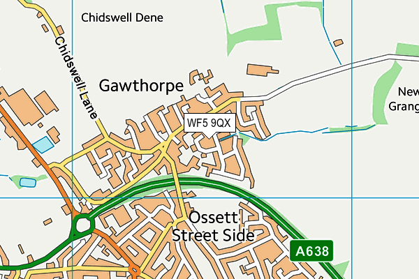 WF5 9QX map - OS VectorMap District (Ordnance Survey)