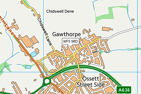 WF5 9RD map - OS VectorMap District (Ordnance Survey)