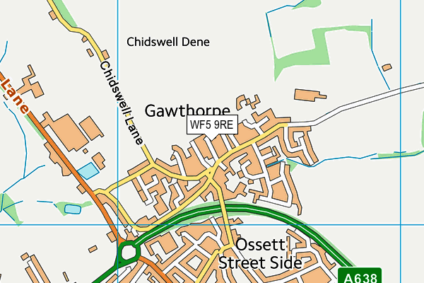 WF5 9RE map - OS VectorMap District (Ordnance Survey)