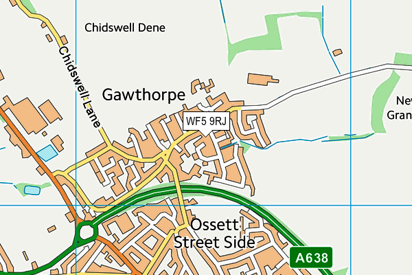 WF5 9RJ map - OS VectorMap District (Ordnance Survey)