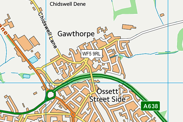 WF5 9RL map - OS VectorMap District (Ordnance Survey)