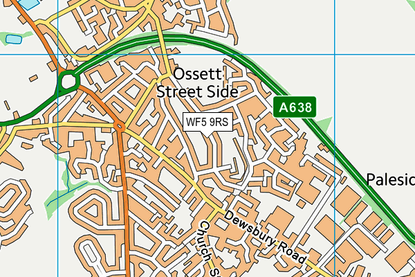 WF5 9RS map - OS VectorMap District (Ordnance Survey)