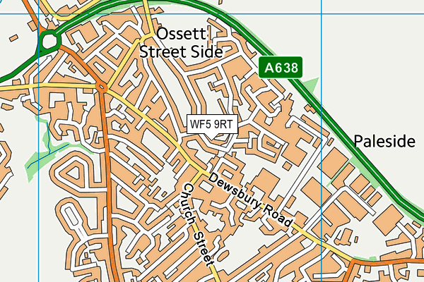 WF5 9RT map - OS VectorMap District (Ordnance Survey)