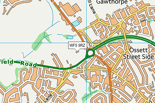 WF5 9RZ map - OS VectorMap District (Ordnance Survey)