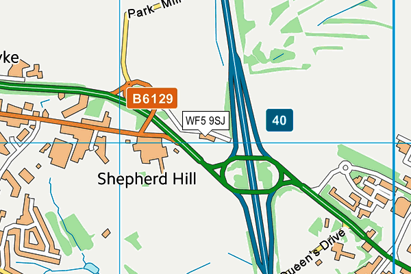 WF5 9SJ map - OS VectorMap District (Ordnance Survey)