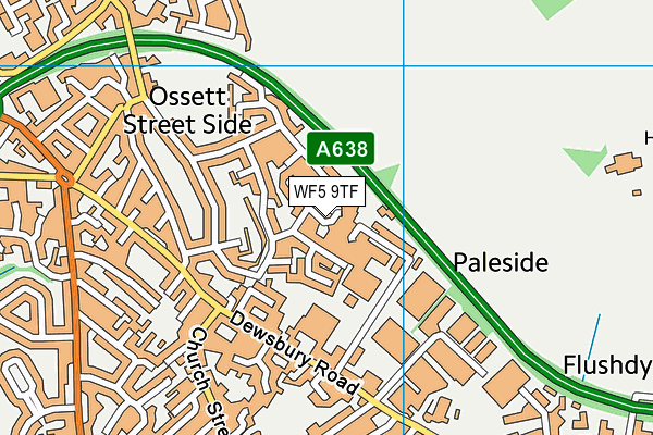 WF5 9TF map - OS VectorMap District (Ordnance Survey)