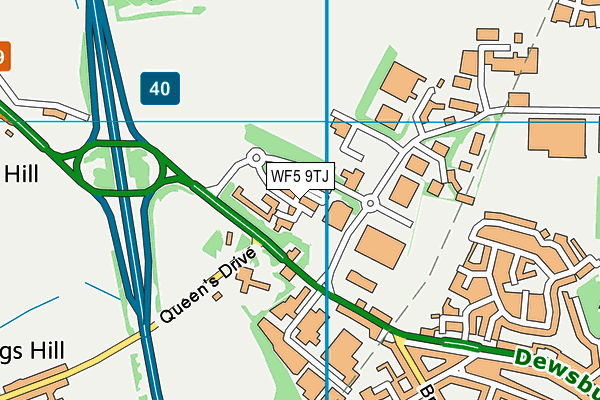 Total Fitness (Wakefield) map (WF5 9TJ) - OS VectorMap District (Ordnance Survey)