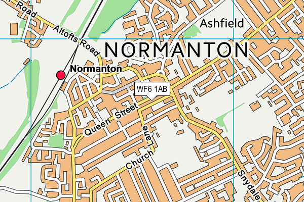 WF6 1AB map - OS VectorMap District (Ordnance Survey)