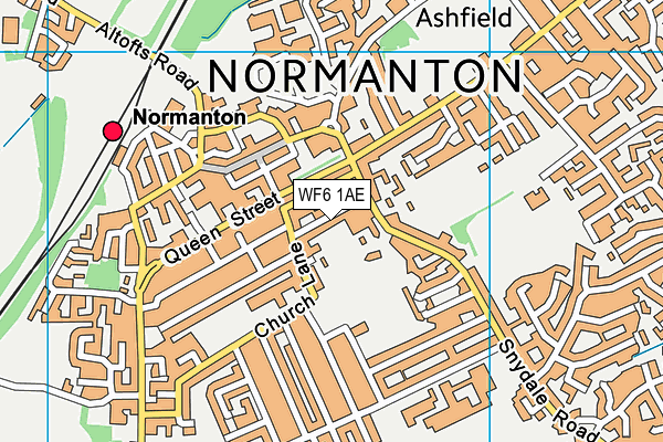 WF6 1AE map - OS VectorMap District (Ordnance Survey)