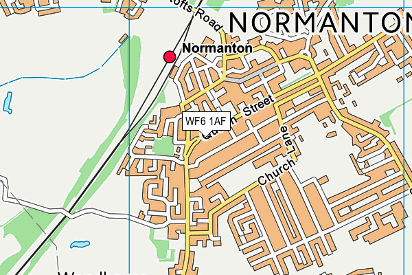 WF6 1AF map - OS VectorMap District (Ordnance Survey)