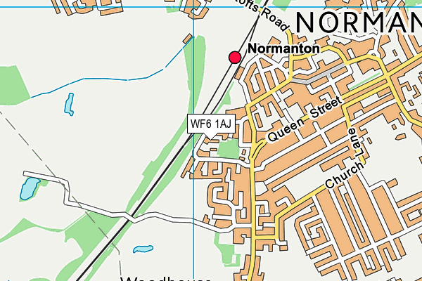 WF6 1AJ map - OS VectorMap District (Ordnance Survey)