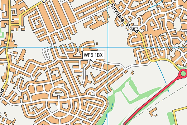 WF6 1BX map - OS VectorMap District (Ordnance Survey)