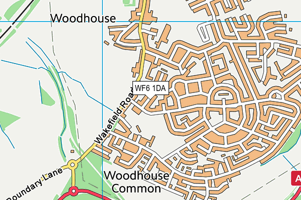 WF6 1DA map - OS VectorMap District (Ordnance Survey)