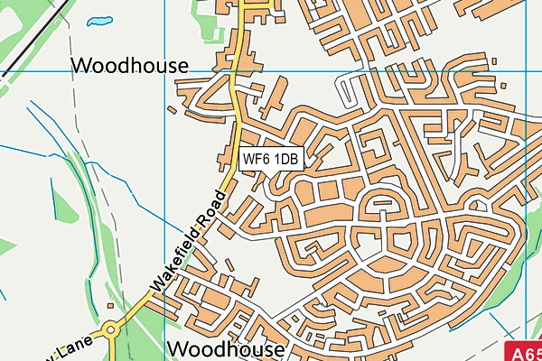 WF6 1DB map - OS VectorMap District (Ordnance Survey)