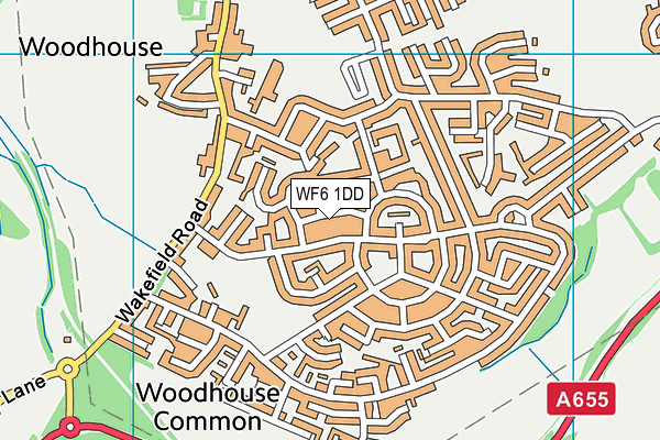 WF6 1DD map - OS VectorMap District (Ordnance Survey)