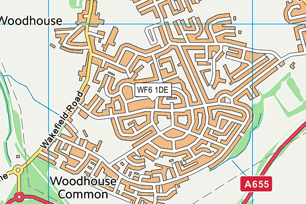 WF6 1DE map - OS VectorMap District (Ordnance Survey)