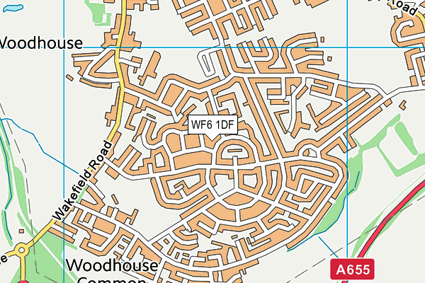 WF6 1DF map - OS VectorMap District (Ordnance Survey)