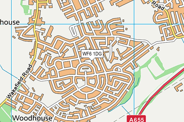 WF6 1DG map - OS VectorMap District (Ordnance Survey)