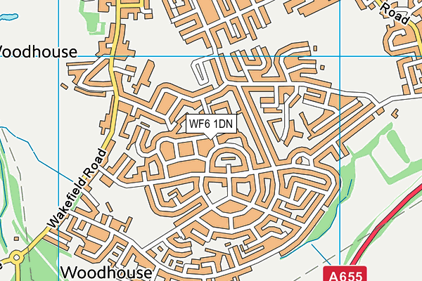WF6 1DN map - OS VectorMap District (Ordnance Survey)