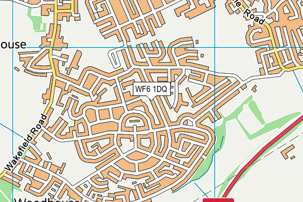 WF6 1DQ map - OS VectorMap District (Ordnance Survey)