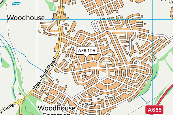 WF6 1DR map - OS VectorMap District (Ordnance Survey)