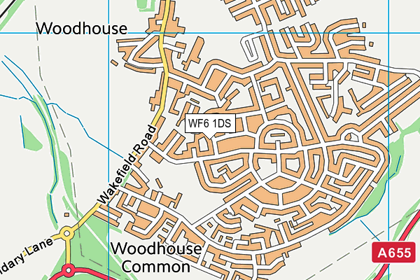 WF6 1DS map - OS VectorMap District (Ordnance Survey)