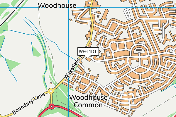 WF6 1DT map - OS VectorMap District (Ordnance Survey)