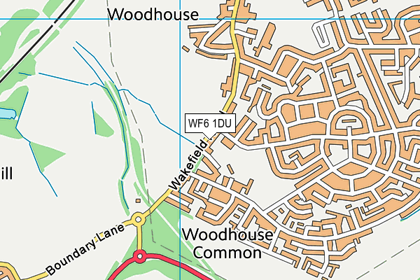 WF6 1DU map - OS VectorMap District (Ordnance Survey)