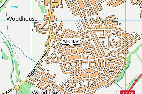 WF6 1DW map - OS VectorMap District (Ordnance Survey)