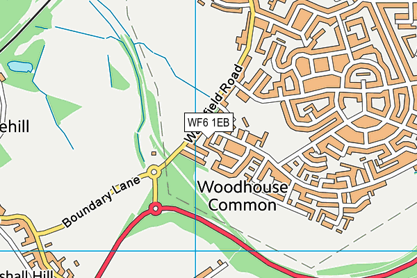 WF6 1EB map - OS VectorMap District (Ordnance Survey)