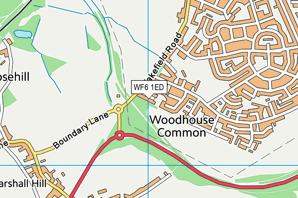 WF6 1ED map - OS VectorMap District (Ordnance Survey)