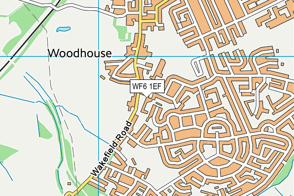 WF6 1EF map - OS VectorMap District (Ordnance Survey)