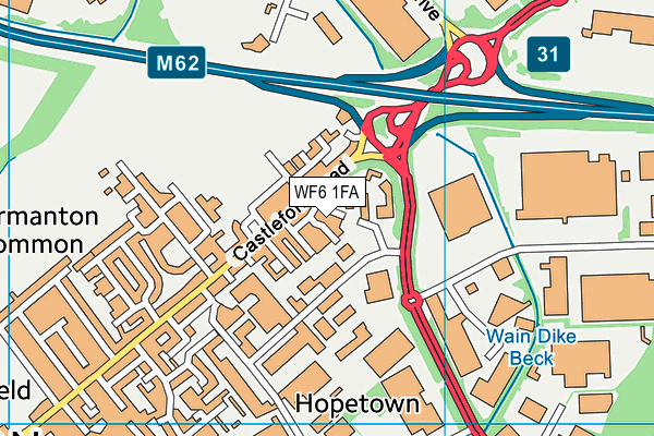 WF6 1FA map - OS VectorMap District (Ordnance Survey)