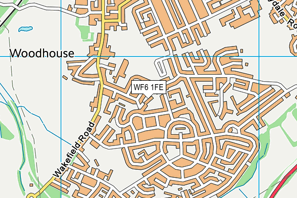 WF6 1FE map - OS VectorMap District (Ordnance Survey)