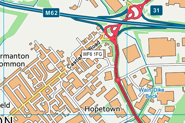 WF6 1FG map - OS VectorMap District (Ordnance Survey)