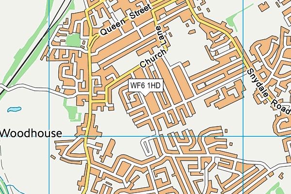 WF6 1HD map - OS VectorMap District (Ordnance Survey)