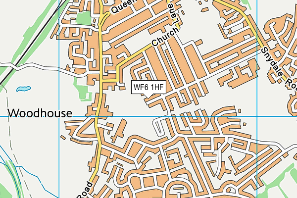 WF6 1HF map - OS VectorMap District (Ordnance Survey)
