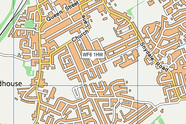 WF6 1HW map - OS VectorMap District (Ordnance Survey)