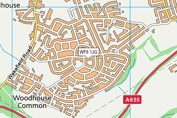 WF6 1JG map - OS VectorMap District (Ordnance Survey)