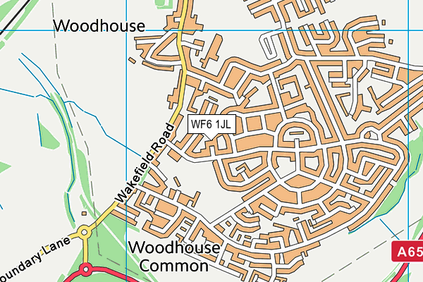 WF6 1JL map - OS VectorMap District (Ordnance Survey)