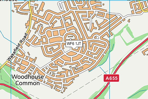 WF6 1JT map - OS VectorMap District (Ordnance Survey)