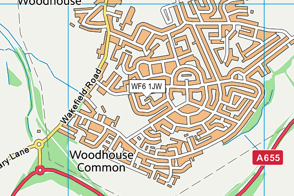 WF6 1JW map - OS VectorMap District (Ordnance Survey)