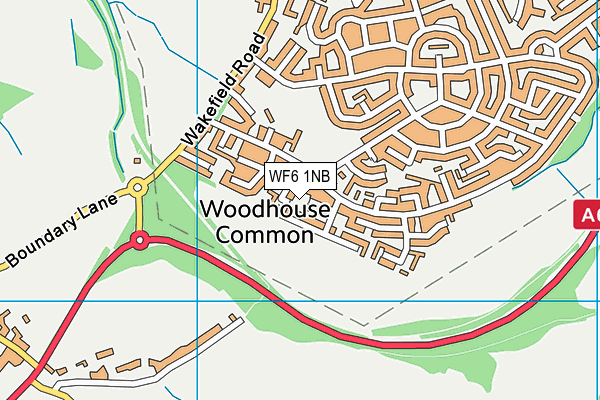 WF6 1NB map - OS VectorMap District (Ordnance Survey)