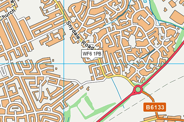 WF6 1PB map - OS VectorMap District (Ordnance Survey)