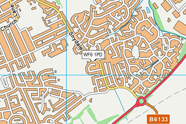 WF6 1PD map - OS VectorMap District (Ordnance Survey)