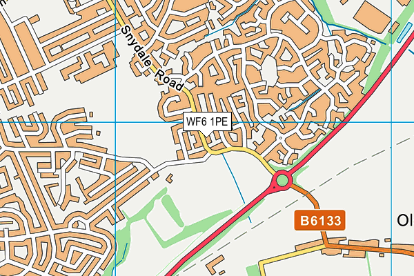 WF6 1PE map - OS VectorMap District (Ordnance Survey)