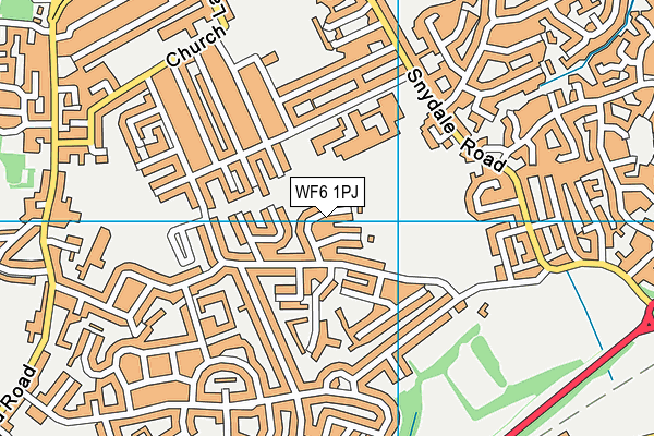 WF6 1PJ map - OS VectorMap District (Ordnance Survey)