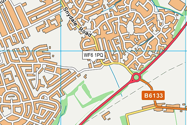 Bronte Sports Ground map (WF6 1PQ) - OS VectorMap District (Ordnance Survey)